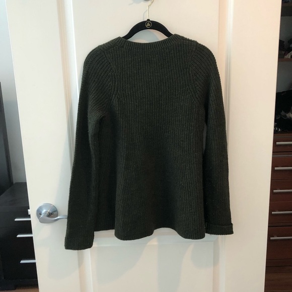Grey By Jason Wu Forest Green Merino Wool trapeze Sweater Size S - Picture 10 of 16